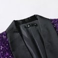 thumbnail image 4 of Rloper-Lop Mens Sequin Dress Suit Jackets One Button Turn Down Collar Coats Stylish Shiny Outerwear Party Festival Tuxedo Sport Coats Purple L, 4 of 8