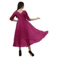thumbnail image 3 of Moomaya Robes d'Été Unies Femmes Robe à Manches Longues Longues Robes, 3 of 6