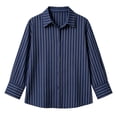 thumbnail image 4 of Luvrsol Plus Size Womens Button Down Shirt Classic Striped Collared Blouse office‑Wear Collared Top S-3XL, 4 of 4