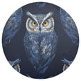 thumbnail image 2 of Round Grid Placemat ,One Sizex4, Round Placemat, PVC Plate Mat，15.4 Inch Non-Slip and Heat Resistant, Table Placemat, Dining Room Placemat Blue Owl, 2 of 7