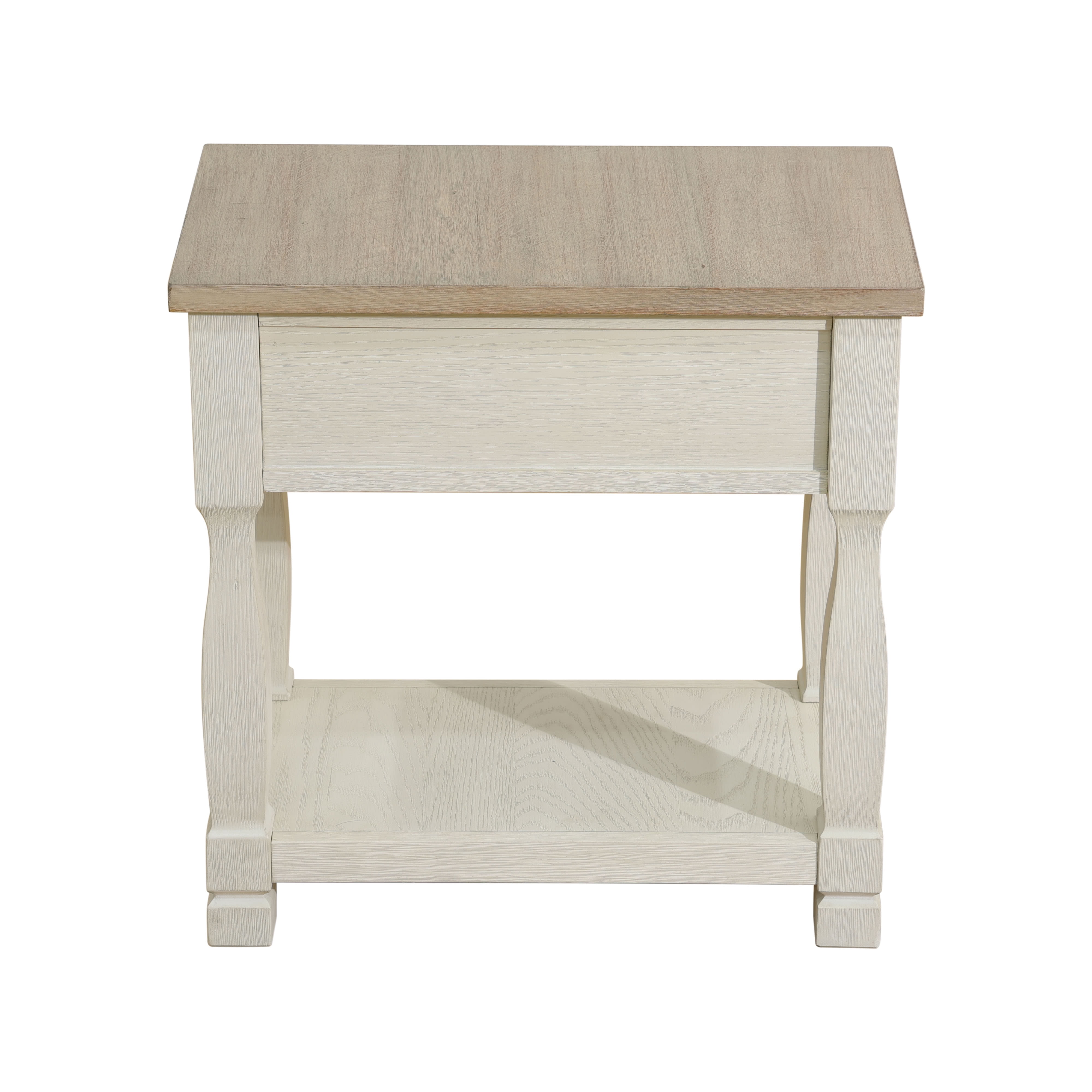 MAYEERTY Solid Wood Side Table with Drawer & Open Shelf, Rustic End Table Nightstand with Storage, for Living Room, Bedroom, Small Spaces