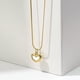 thumbnail image 1 of Collar de acero de titanio con costura de cadena chapada en oro de 18 quilates para mujer, cadena de clavícula vintage con forma de corazón, accesorios para suéter, 1 of 6
