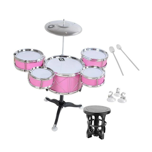 Batería de jazz infantil, simulación educativa para niños en edad preescolar, regalo navideño. rosa