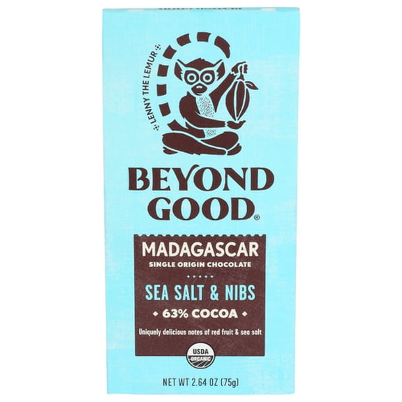Beyond Good Chocolate Bar Sea Salt & Nibs 2.64 oz (Pack of 10)