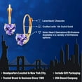thumbnail image 2 of Gem Stone King 14K Yellow Gold Blue Tanzanite Leverback Earrings for Women | 1.00 Cttw | Gemstone December Birthstone | Heart Shape 5MM, 2 of 6