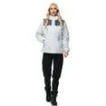 thumbnail image 4 of NEIKU Women's Waterproof Ski Jacket Warm Winter Snow Coat Mountain Windbreaker Hooded Raincoat Jacket Light gray 2XL, 4 of 9