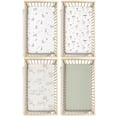 thumbnail image 6 of Plushii Baby Crib Sheets Fitted 4 Pack for Boys & Girls, 52'’ x 28'' Soft Microfiber Toddler Bed Sheets for Standard Crib & Toddler Mattresses (Mushroom), 6 of 6