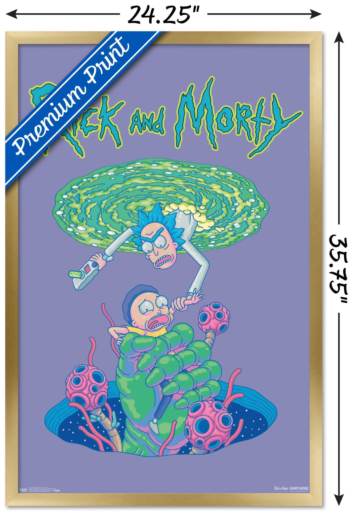 Rick And Morty - Portal Fall Wall Poster, 22.375" x 34", Framed