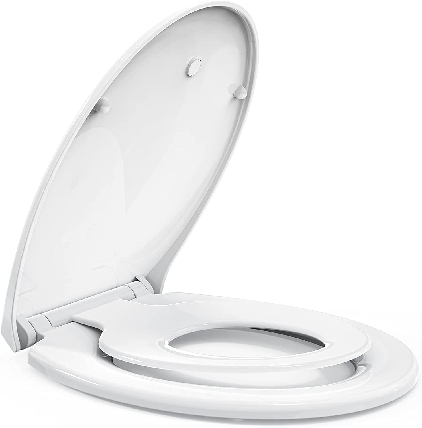 Toilet Seat, Soft Close Toilet Seat White with Quick Release Function