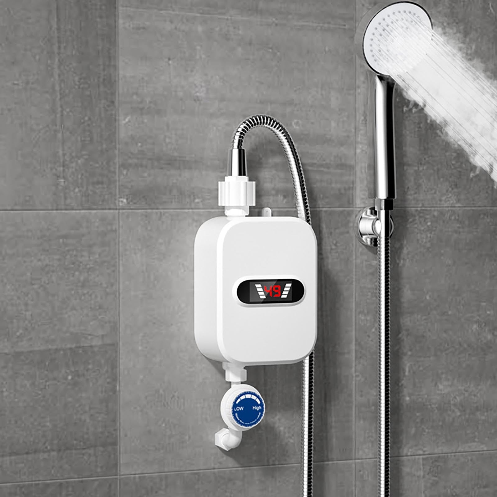 LHNFT Tankless Water Heater Electric, Mini Instant Hot Water Heater Portable Outdoor Camping Water Heater for Shower Bathroom Kitchen Washing Instant Water Heater Portable Heater