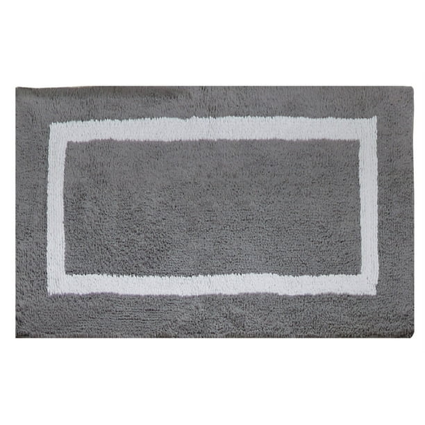 Better Trends Hotel Collection Bath Rug 21" X 34" Grey & White