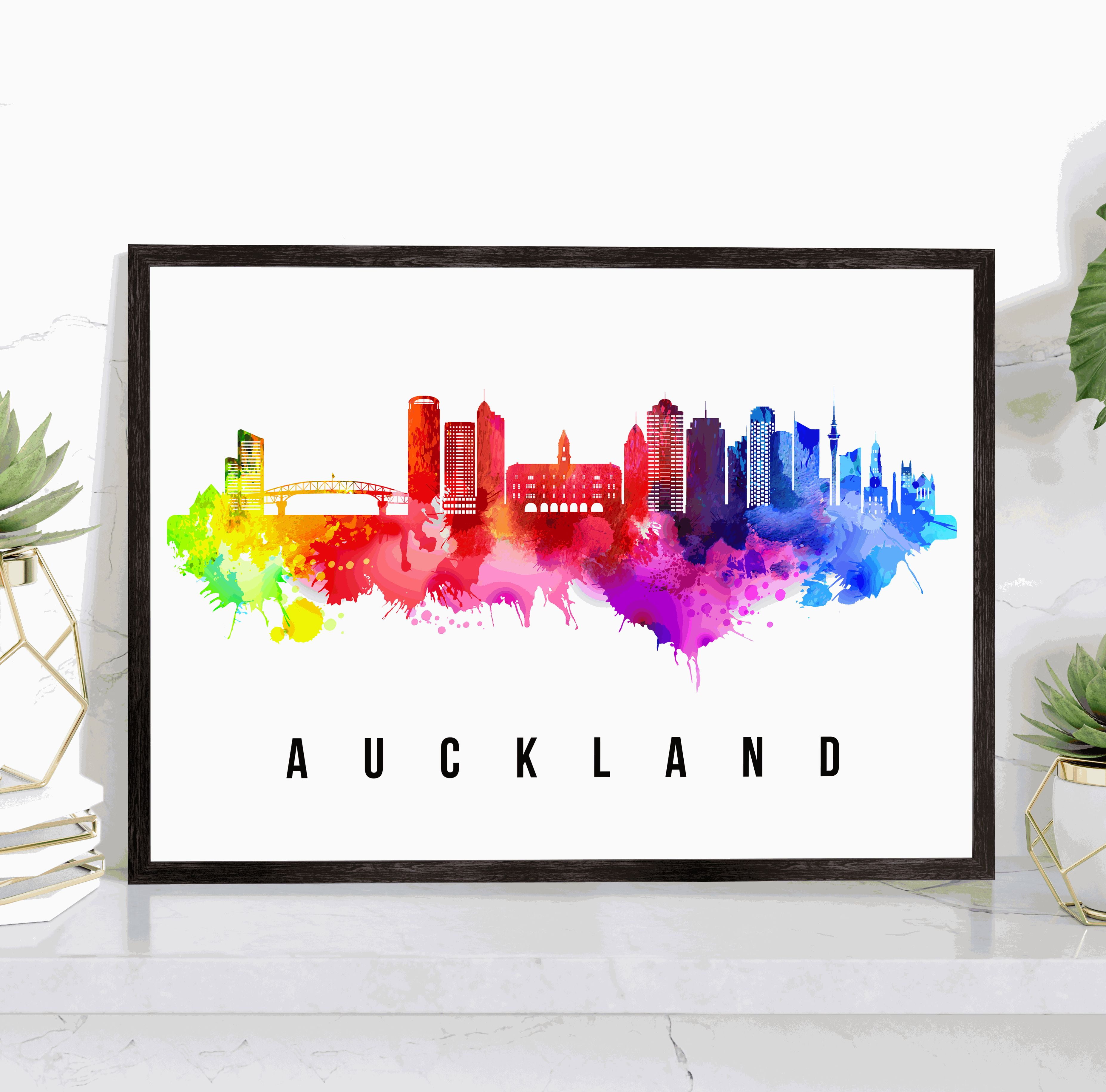 Pera Print Auckland Skyline New Zealand Poster, Auckland Cityscape