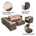JOIVI 8 Pc Outdoor Patio Sectional Set, Espresso Brown Wicker
