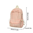 thumbnail image 3 of Plaid Backpack, Lightweight Travel Bag, Japanese Literary Style Summer Campus Backpack, Durable Nylon Material, Multiple Compartments, Reinforced Stitching, Comfortable Shoulder Straps, 3 of 8