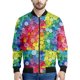 thumbnail image 3 of Chaqueta con cremallera y diseño geométrico de arcoíris a la moda para hombre, sudadera con rayas de colores con estampado 3D, chaquetas bomber urbanas geniales para niños, abrigos, 3 of 5