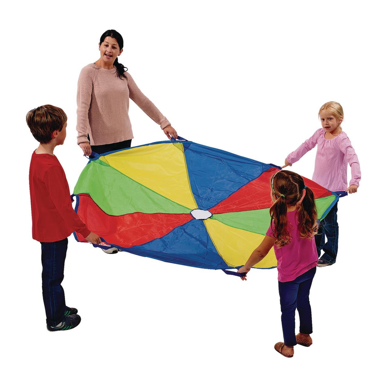 Excellerations Brawny Tough 8Foot Rainbow Play Parachute for Kids with
