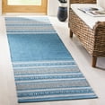 thumbnail image 2 of SAFAVIEH Montauk Jobeth Striped Cotton Area Rug, Blue/Grey, 9' x 12', 2 of 8