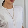 thumbnail image 3 of Bling Jewelry Womens 18K Gold Plated Rosary Beads Necklace Sacred Heart Crucifix, 3 of 4
