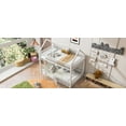 thumbnail image 5 of Metal Twin over Twin House Bunk Bed in White with Fence and Door - Sturdy & Fun!, 5 of 16