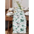 thumbnail image 4 of Ldtrchee Teal Spring Floral Table Runner 120 Inches, Watercolor Summer Botanical Flowers Bed Runner Dresser Scarves Tabletop for Indoor Outdoor Parties/Ceremony/Banquet, 13"x 120", 4 of 8
