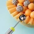 thumbnail image 6 of Melon Baller Scoop,Professional Stainless Steel Watermelon Cutter, Scooper Seed Remover Knife for Dig Pulp Separator Fruit Slicer Carving Tools Set - Green, 6 of 7