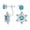 Blue, variant on Womens Sterling Silver Christmas Jewelry Royal Blue CZ Snowflake Drop Stud Earrings 2 In 1 Ear Jackets