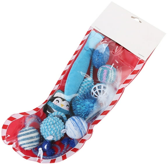 GARVALON Kitten Toys Interactive Plastic For Cats Christmas 10Pcs 14.2X5.1in