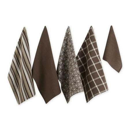 

Assorted Dark Brown Dishtowel & Dishcloth (Set of 5)