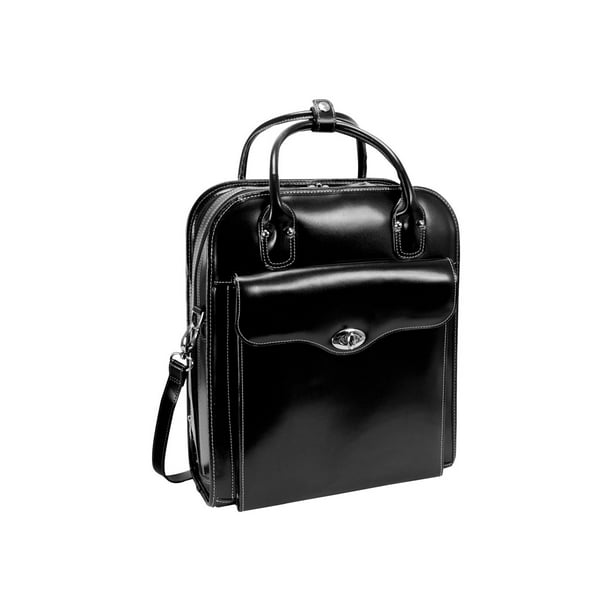 Melrose 9703 - 15” Leather Vertical Detachable-Wheeled Case