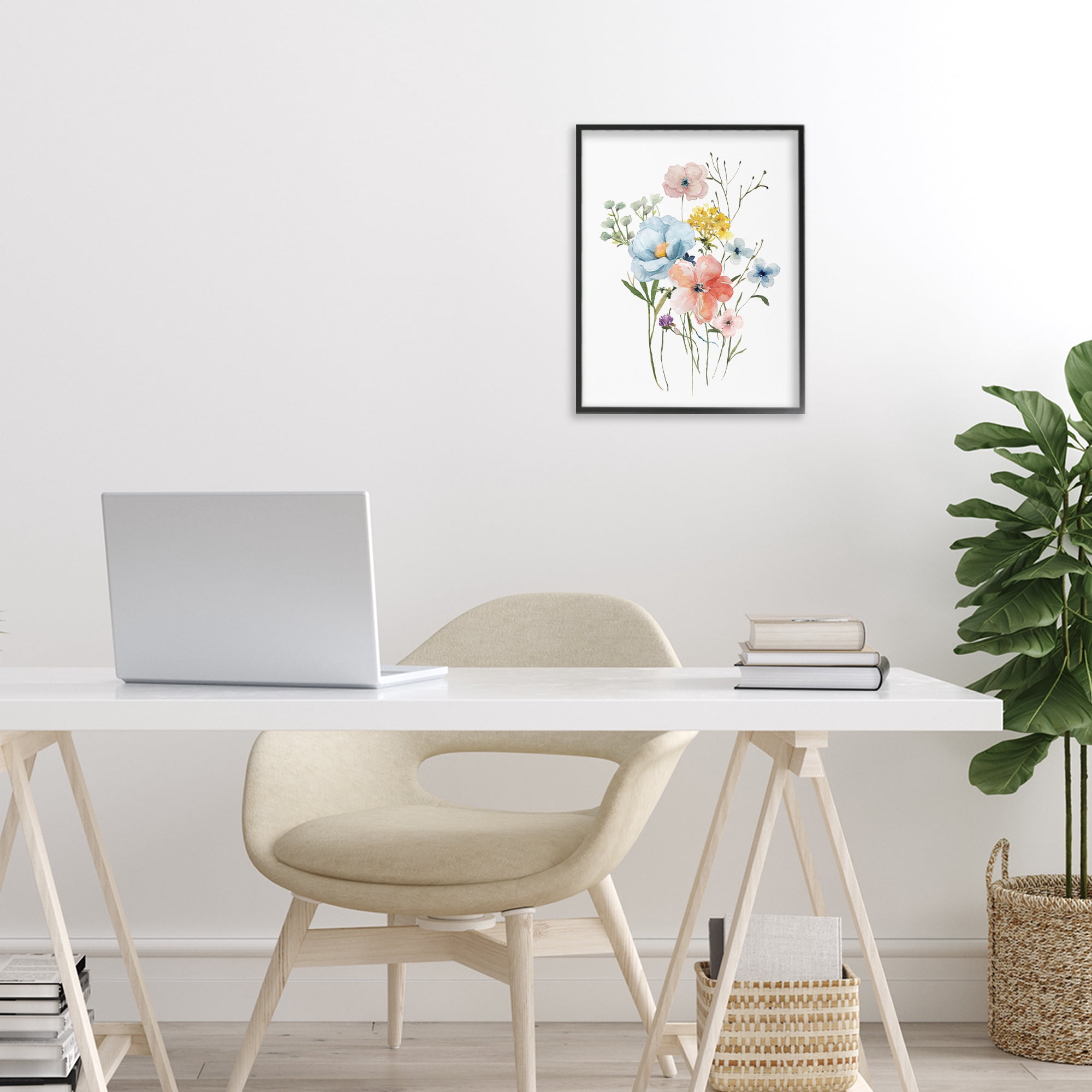 Stupell Industries Spring Meadow Wild Flowers Black Framed Giclee Art, design by Livi Finn