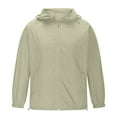 thumbnail image 5 of Plus Size Sun Protection Jackets for Men Full Zip Long Sleeve Hooded Big & Tall Coat for Men Summer Outdoor Casual Hiking Work Travel Jacket with Pockets Army Green M, 5 of 5