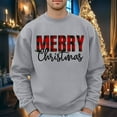 thumbnail image 2 of QHFBli Men's Athletic Crewneck Sweatshirt Men's Christmas Graphic Print Pullover Hoodie Festive Holiday No Hood Sweatshirt Casual Warm Grey L, 2 of 4