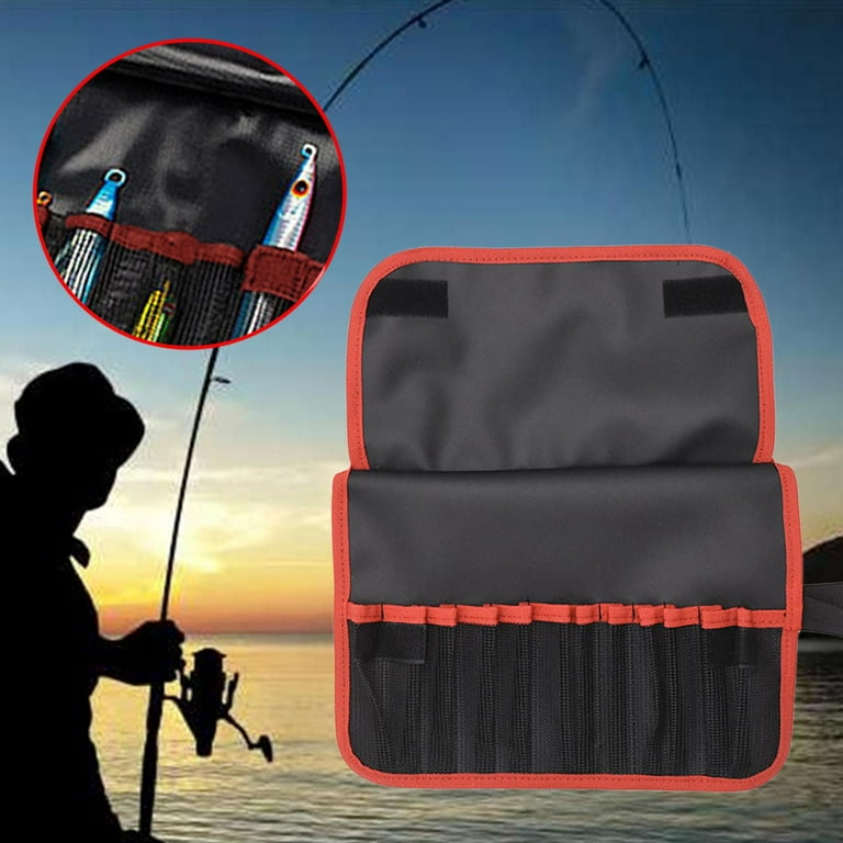 Foldable Fishing Bag Rollable Lure Jigs Pouch Accessories Repair Parts Replacement Parts Organizing Container Spare Tackle Carry Case, Size