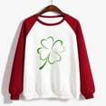 thumbnail image 4 of St. Patrick's Day Shirts for Women Crew Neck Casual Long Sleeve Patchwork Funny Printed Pullover Tops Sweatshirts(Red,L), 4 of 5