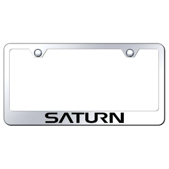 Saturn Laser Etched Logo Stainless Steel License Plate Frame (Chrome)