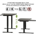 thumbnail image 3 of 59-Inch Large Electric Height Adjustable Computer L-Shaped Desk with Memory Controller Corner Standing Desk Modern Workstation with Splice Board Game Ergonomic Desk (Black Frame + Black Top), 3 of 6