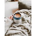 thumbnail image 5 of Large Pottery Coffee Mug 16 oz - Ceramic Tea Cup - Soup Mug with Handle - 1 Pcs (White to Blue), 5 of 5