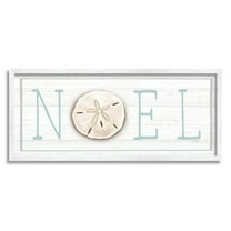 Stupell Industries Noel Holiday Sand Dollar Sign Graphic Art White Framed Art Print Wall Art, Design by Elizabeth Tyndall