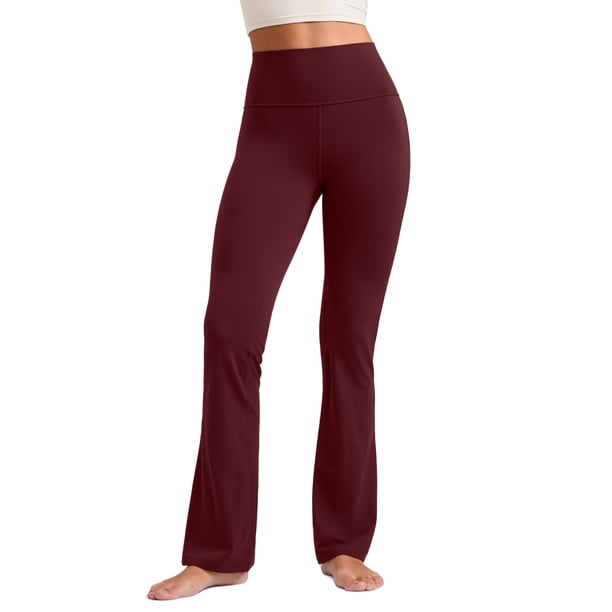 Pantalones CRZ YOGA Butterluxe de tiro alto acampanados 81 cm Rojo S