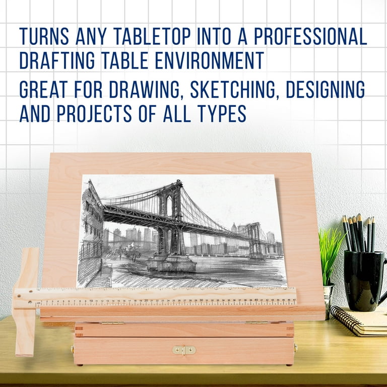  US Art Supply Extra Large Adjustable Wood Artist Drawing & Sketching  Board 26 Wide x 21 Tall