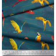 thumbnail image 3 of Soimoi Green Moss Georgette Fabric Tropical Leaves & Bird Decor Fabric Printed BTY 44 Inch Wide, 3 of 3