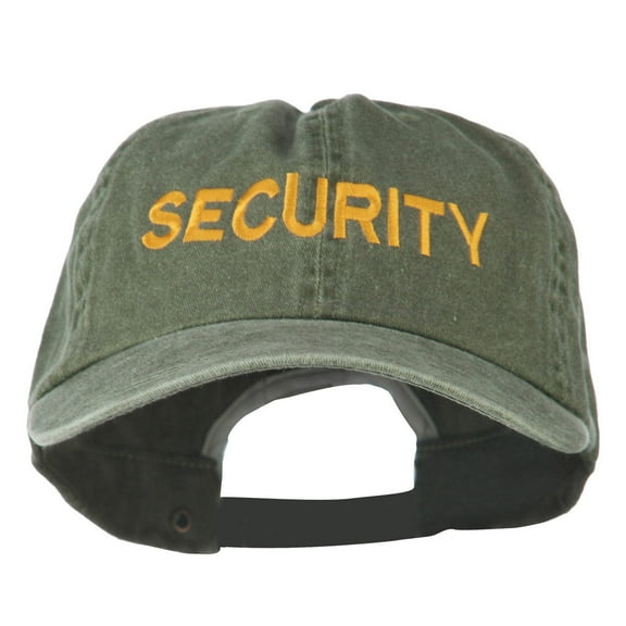 Security Letter Embroidered Big Size Washed Cap - Olive XL-3XL