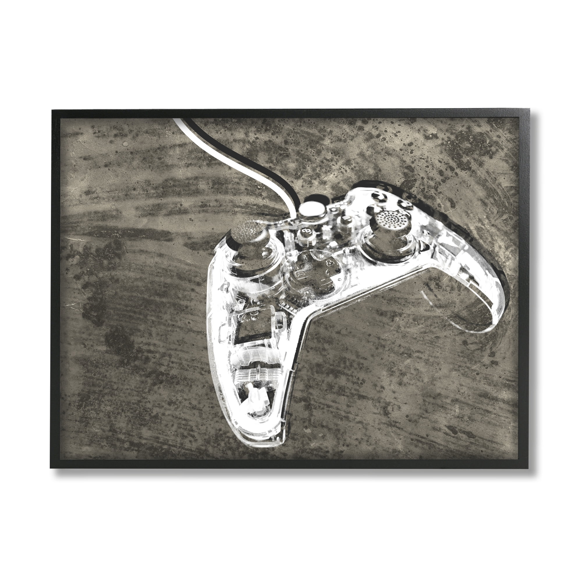 Stupell Industries Video Game Controller Over Rustic Wood Grain Pattern, 20 x 16, Design by Daphne Polselli