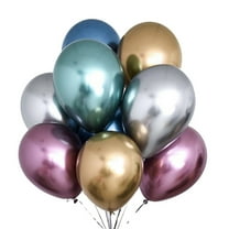 WRISTBIQUE Balloons Metallic Color Silver 50Pcs 10 Inches Latex Party Supplies