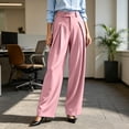 thumbnail image 6 of Achuyrbd Women's High Waisted Wide Leg Pants Button Front with Pockets Solid Color Business Casual Office Trousers Professional Work Wear, S-2XL, 6 of 6