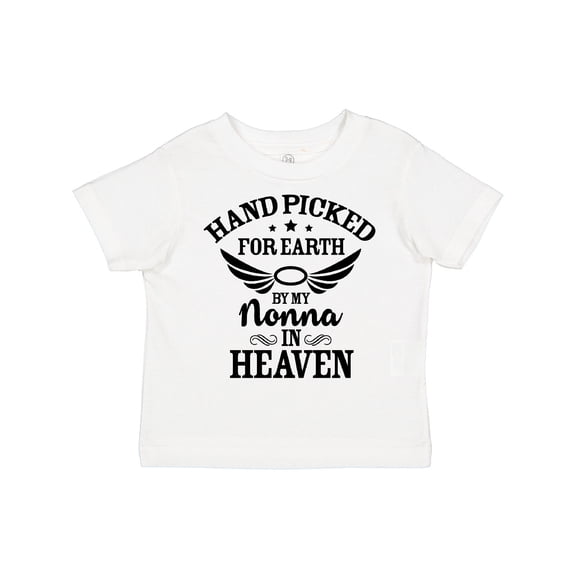 Inktastic Handpicked for Earth By My Nonna in Heaven with Angel Wings Boys or Girls Toddler T-Shirt