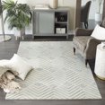 thumbnail image 6 of DecMode Living room Rectangle Geometric Modern Area Rug, White, 1 - Piece, 6 of 6
