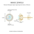 thumbnail image 6 of Rosec Jewels Round Shape Ethiopian Opal Stud Earrings with Moissanite Halo (AAA Quality), 14K Yellow Gold, 6 of 8