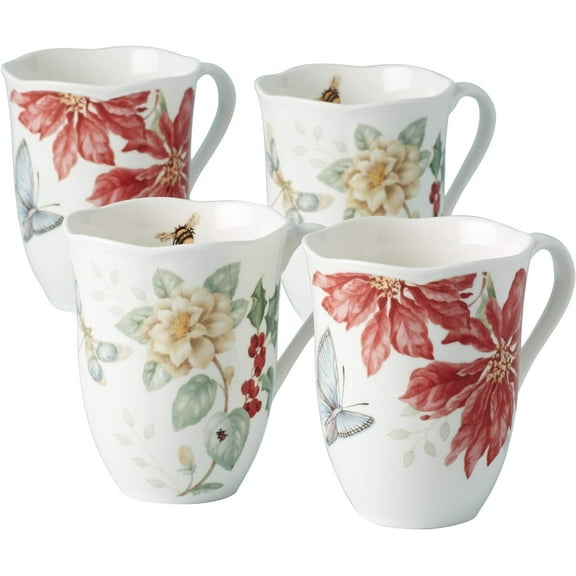 Lenox Butterfly Meadow Holiday 4-Piece Mug Set