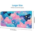 thumbnail image 3 of Pink Cloud Large Gaming Mouse Pad with Anti-Slip Base for Keyboard and Mouse, Kawaii Colorful Clouds Extended XL Mousepad for Girl, Cute Desk Mat with Stitched Edges for Desk, 31.5 x 11.8 in, 3 of 6